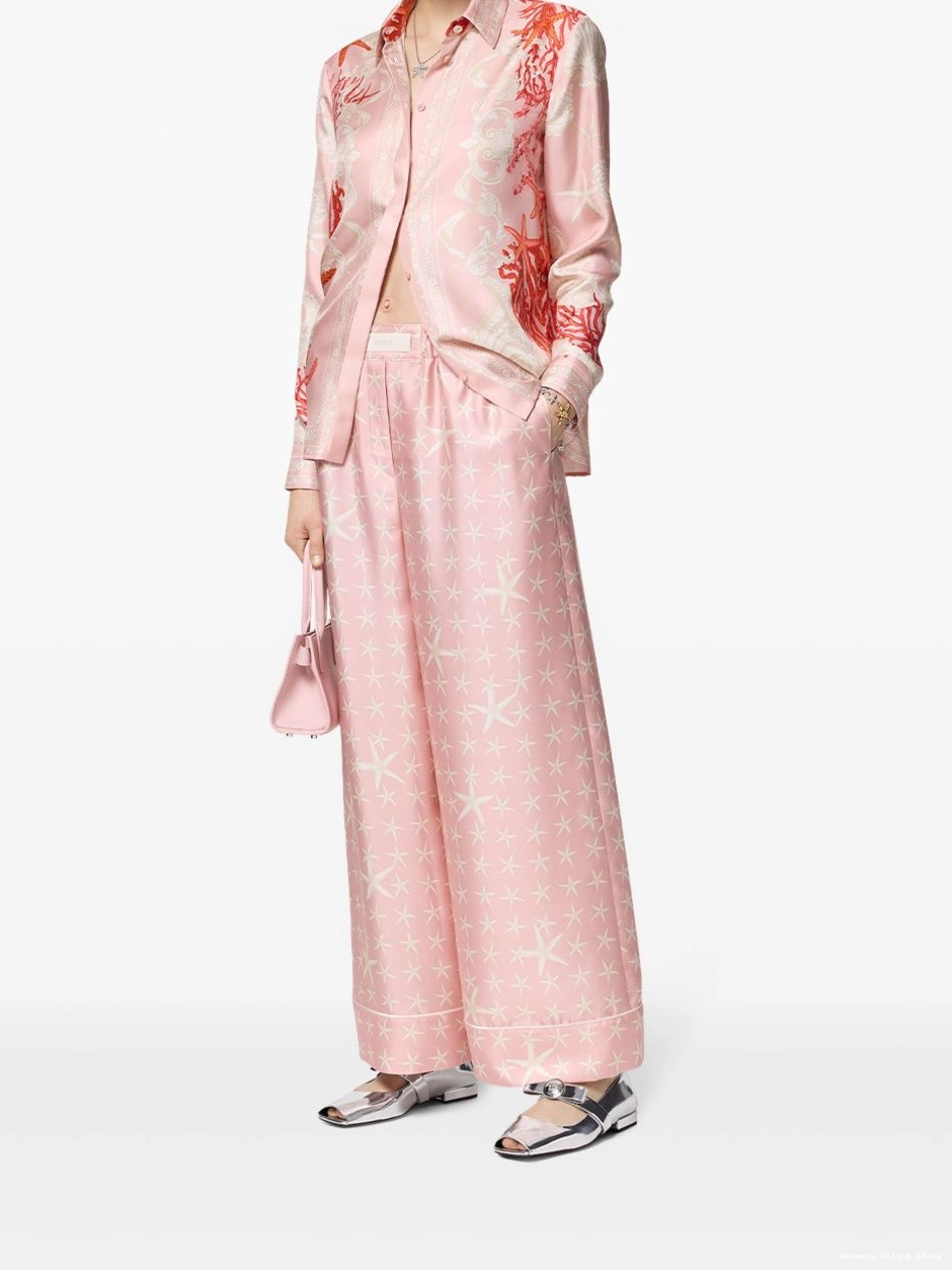 Affordable Women Marina silk Versace Stella trousers 0503